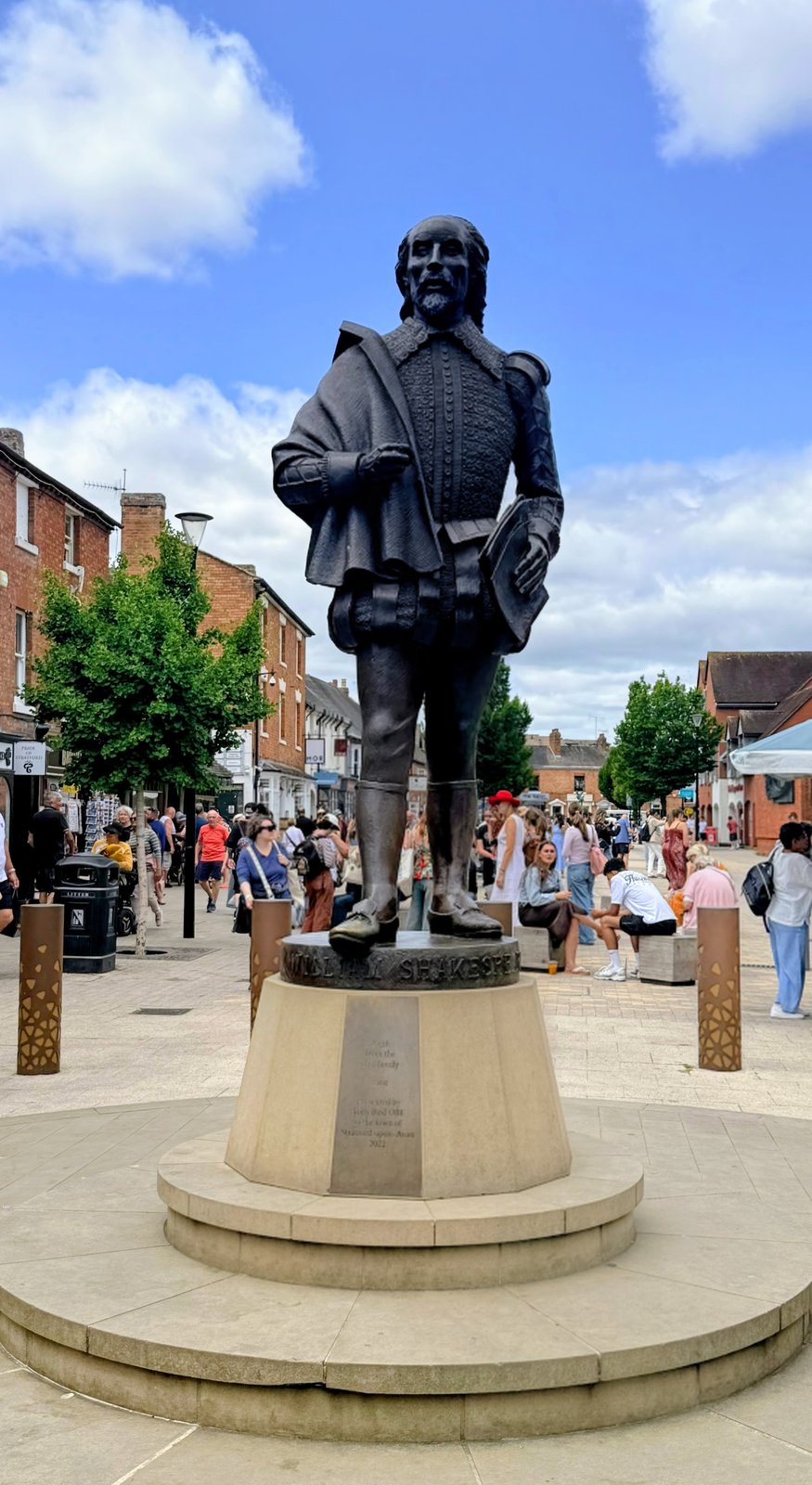 A statue of Shakespeare in Stratford-upon-Avon